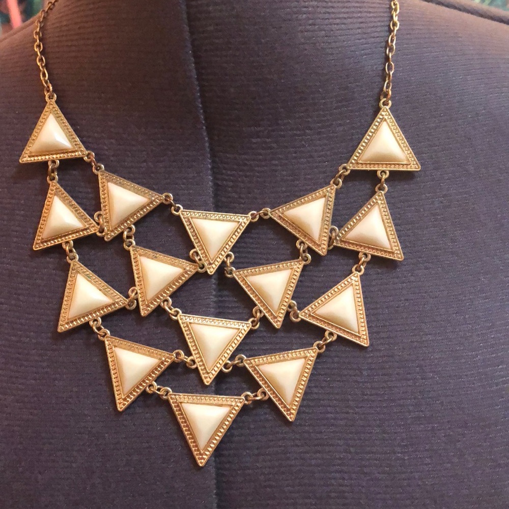 White and gold necklace